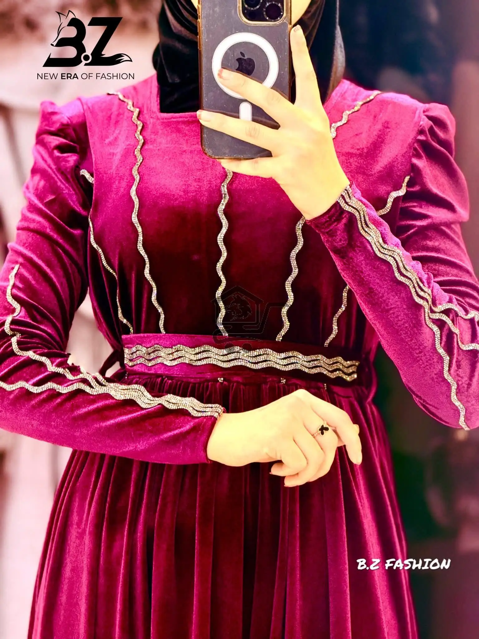 فستان مخمل تركي - الصورة 7