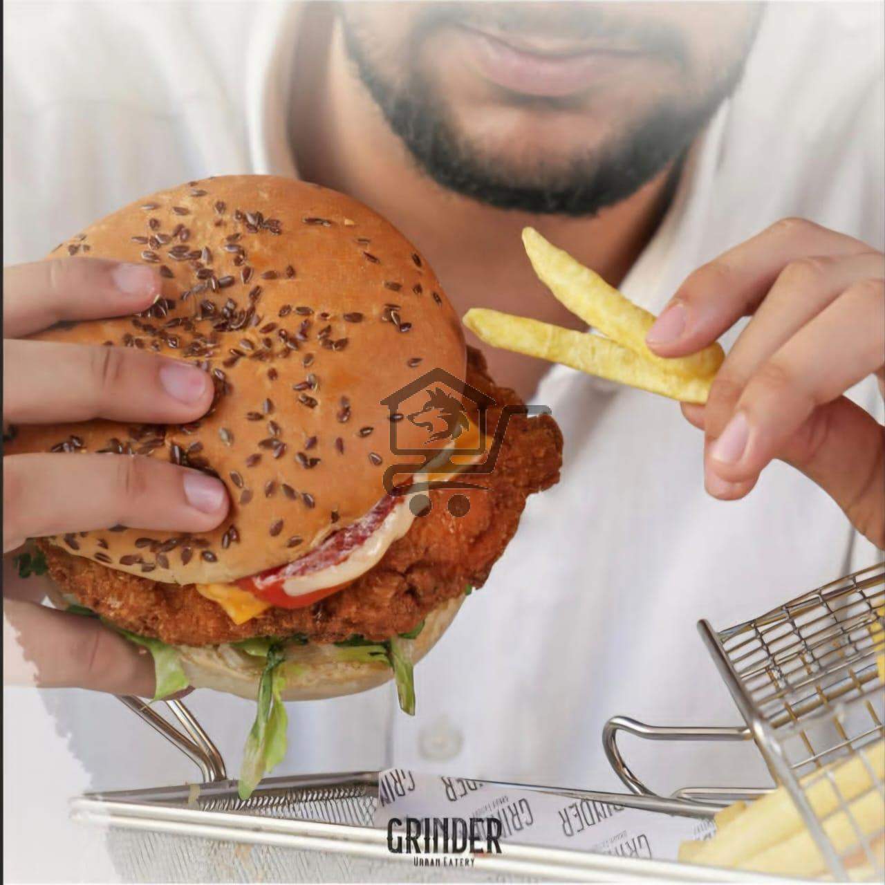 تشكن برغر مع حبش