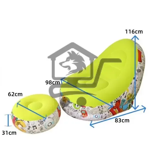 كرسي نفخ مع مخدة للرجلين رسمات - الصورة 2