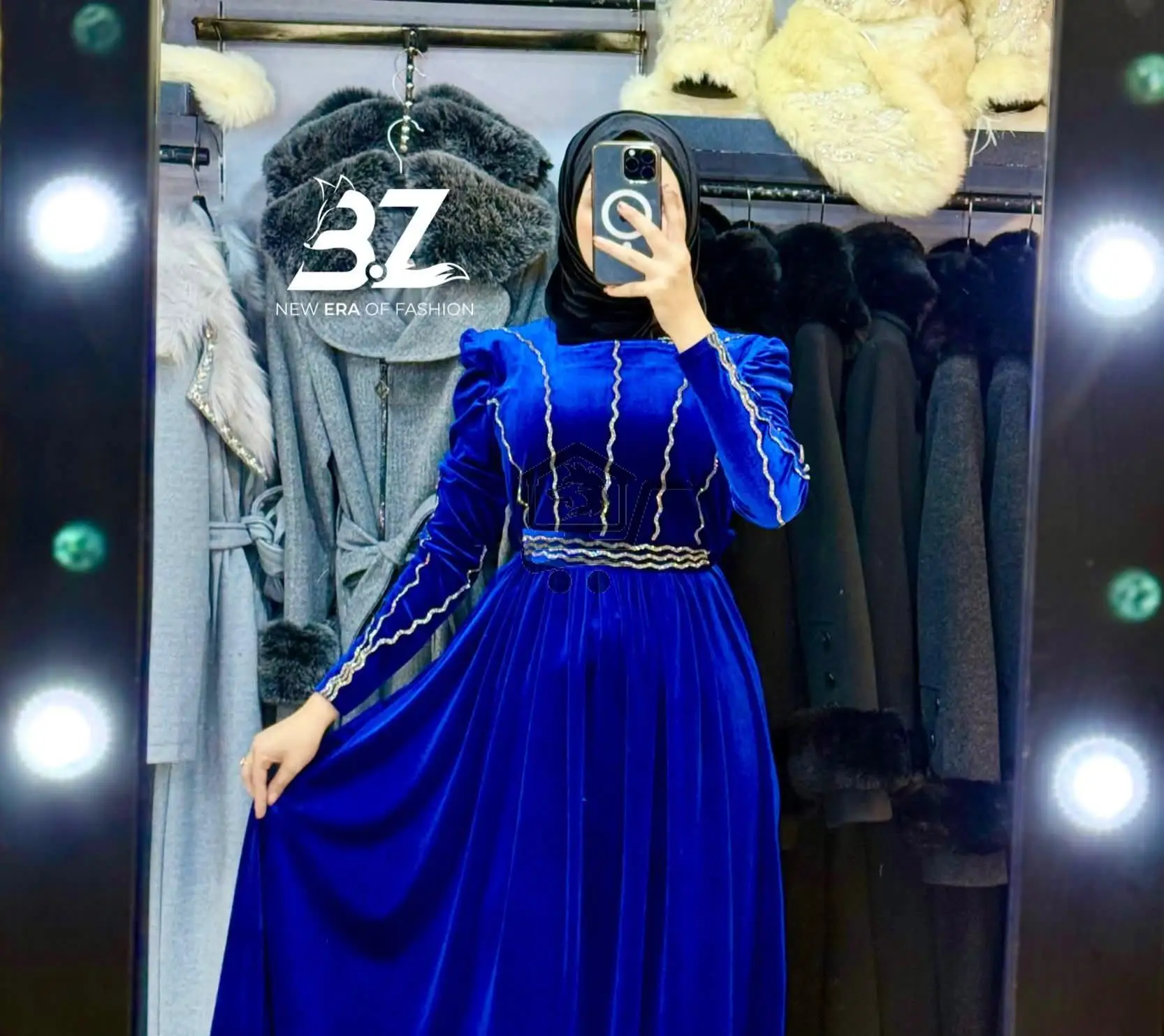 فستان مخمل تركي - الصورة 4