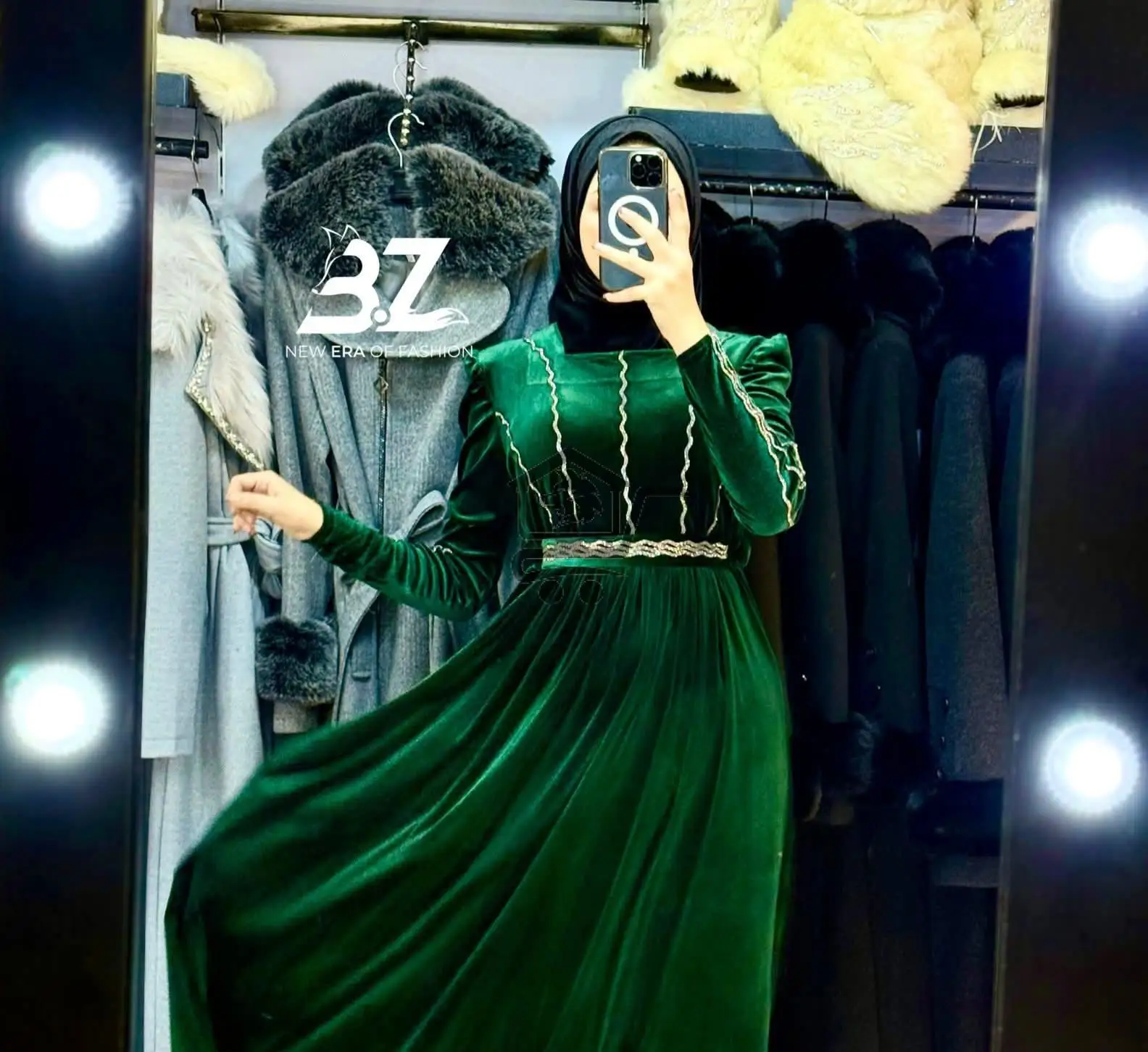 فستان مخمل تركي - الصورة 3