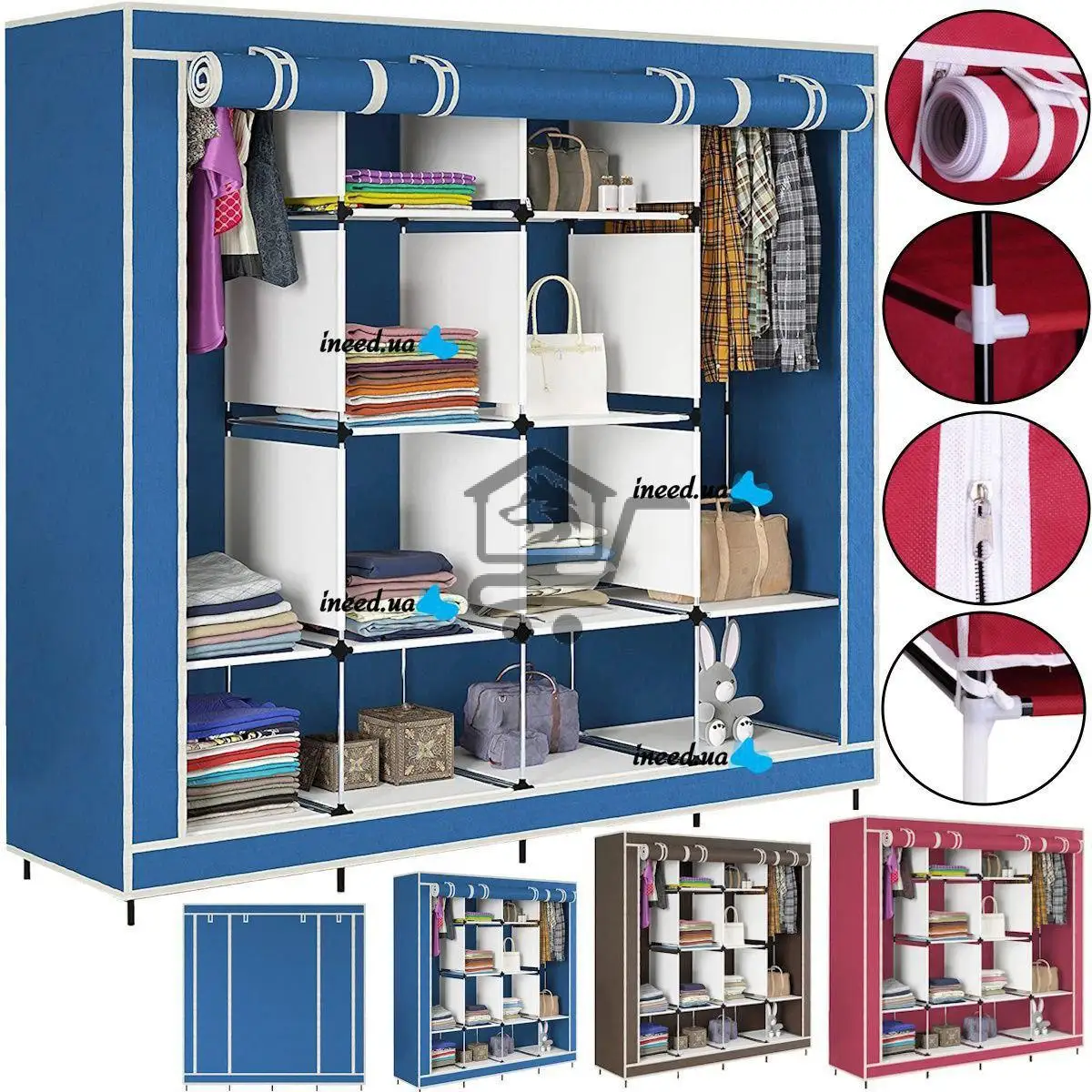 خزانة البسة مصنوعة من القماش - الصورة 1