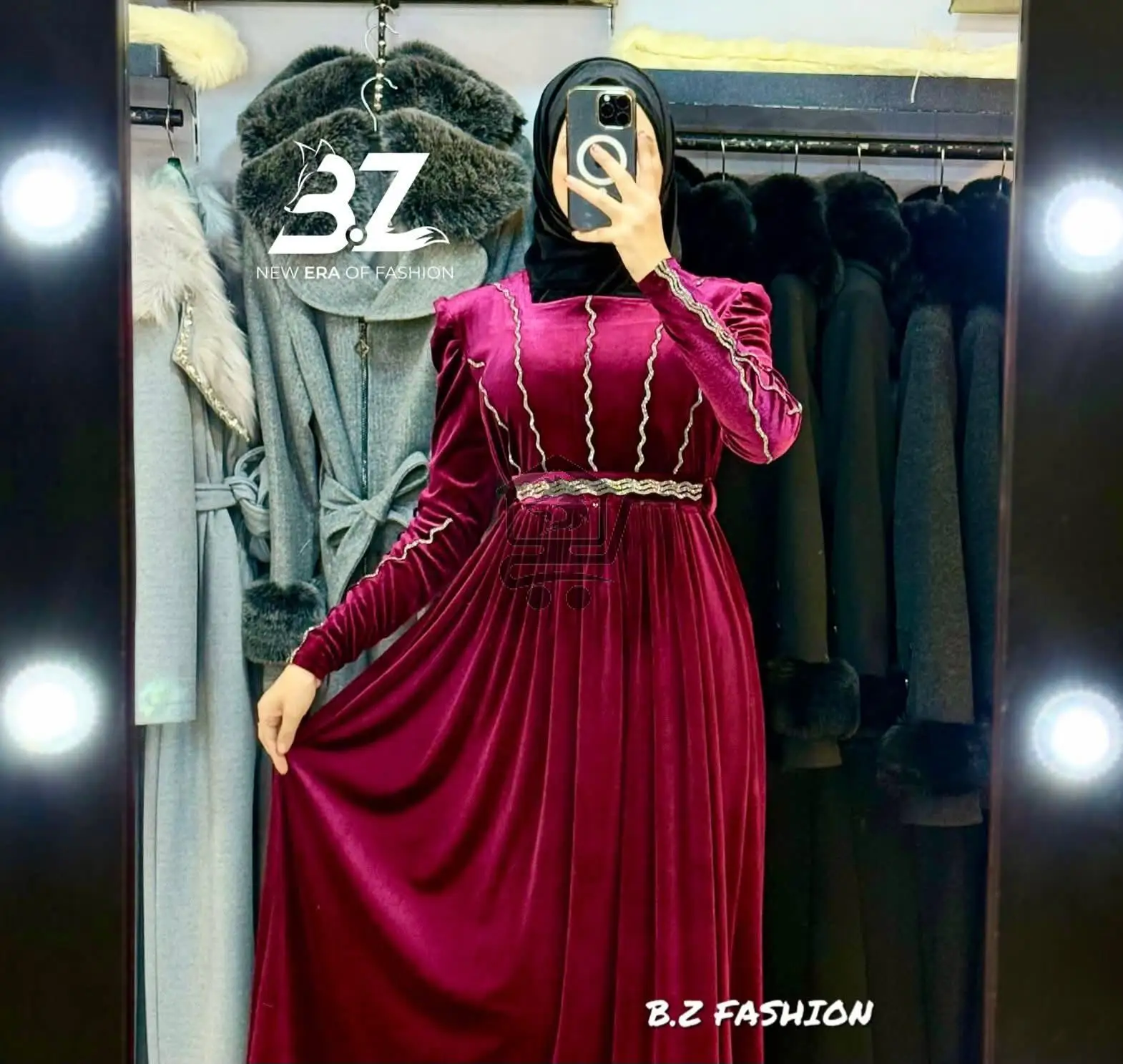 فستان مخمل تركي - الصورة 1