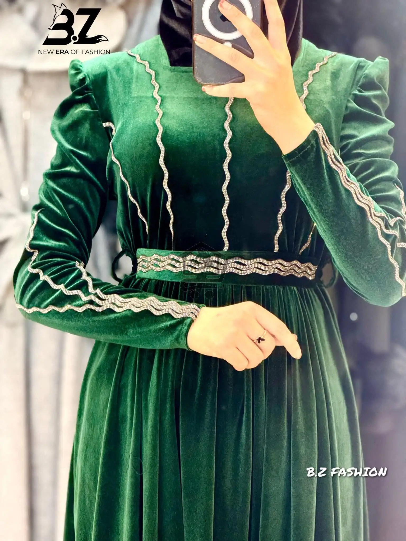 فستان مخمل تركي - الصورة 6