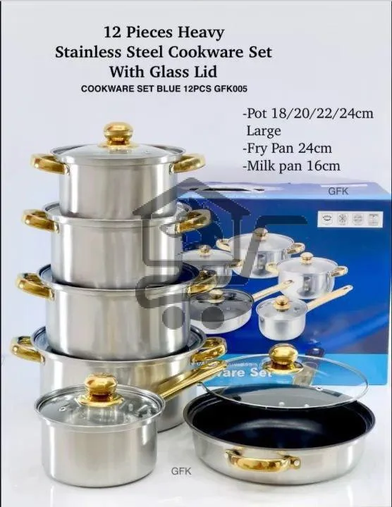 مجموعة طناجر ستانلس فاخرة - الصورة 2