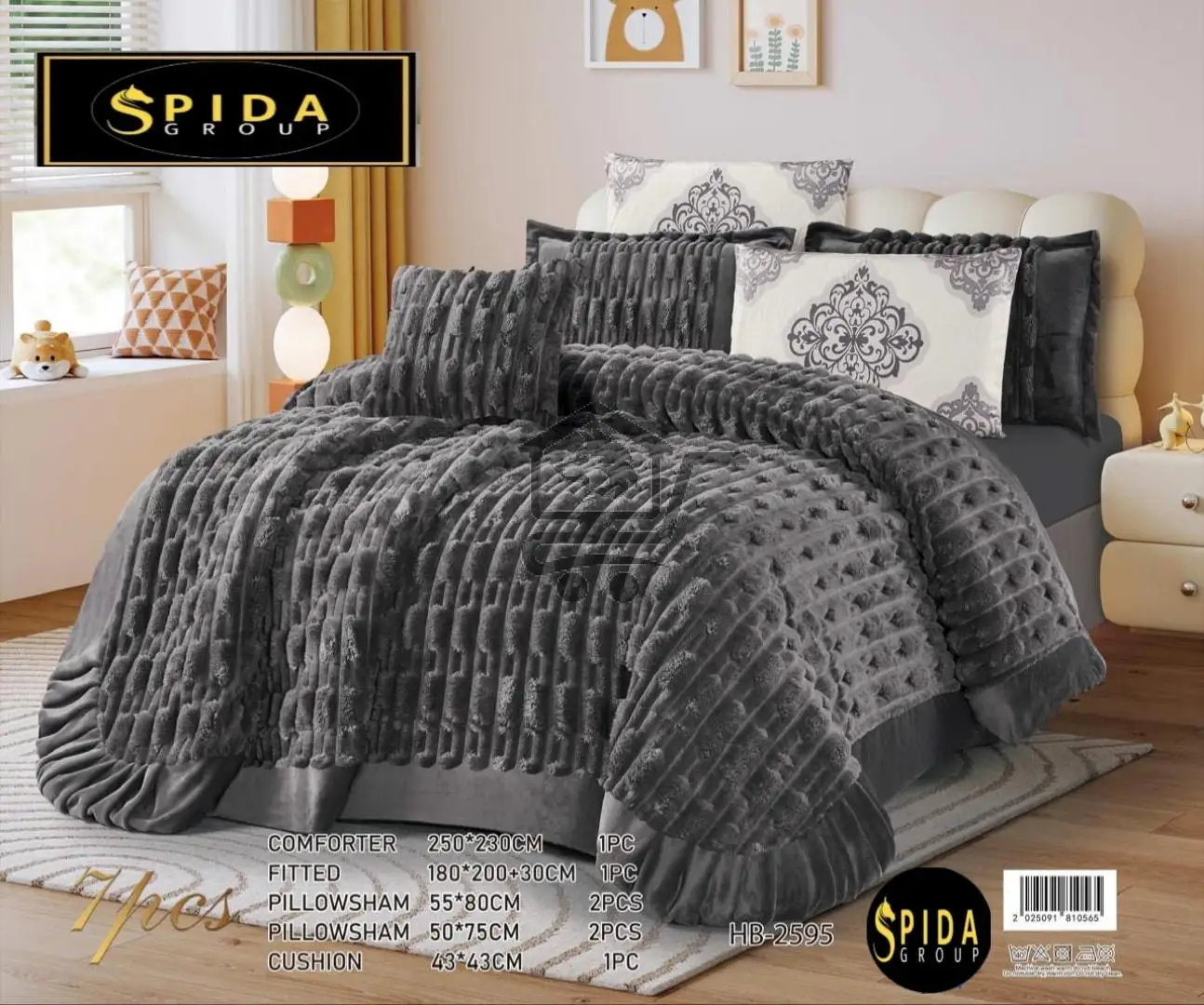 مفرش لحاف شتوي فرو أرنب مبطن مخمل - الصورة 4