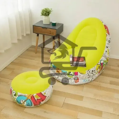 كرسي نفخ مع مخدة للرجلين رسمات - الصورة 3