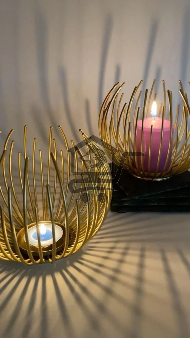 طقم شمعدان معدن قطعتين - الصورة 3