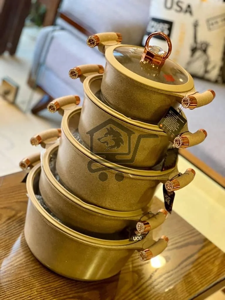 طقم طناجر غرانيت صب خماسي - الصورة 2