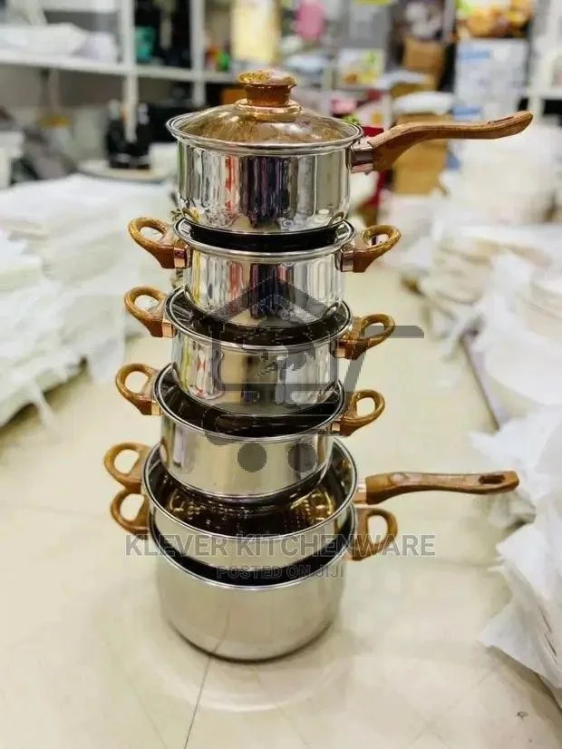 مجموعة طناجر ستانلس فاخرة - الصورة 1