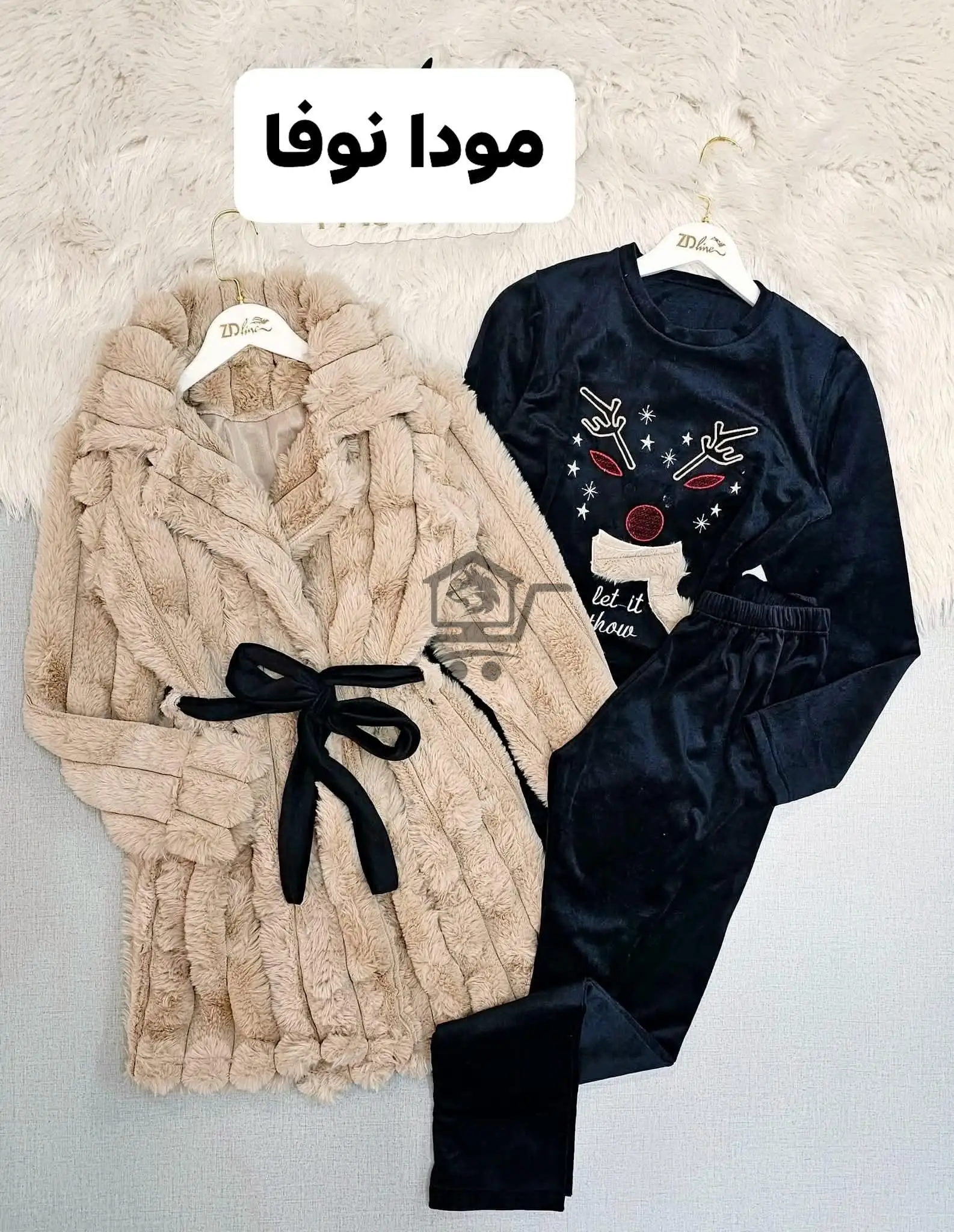 طقم بيجامة بلوزة مع بنطال مع جاكيت - الصورة 3