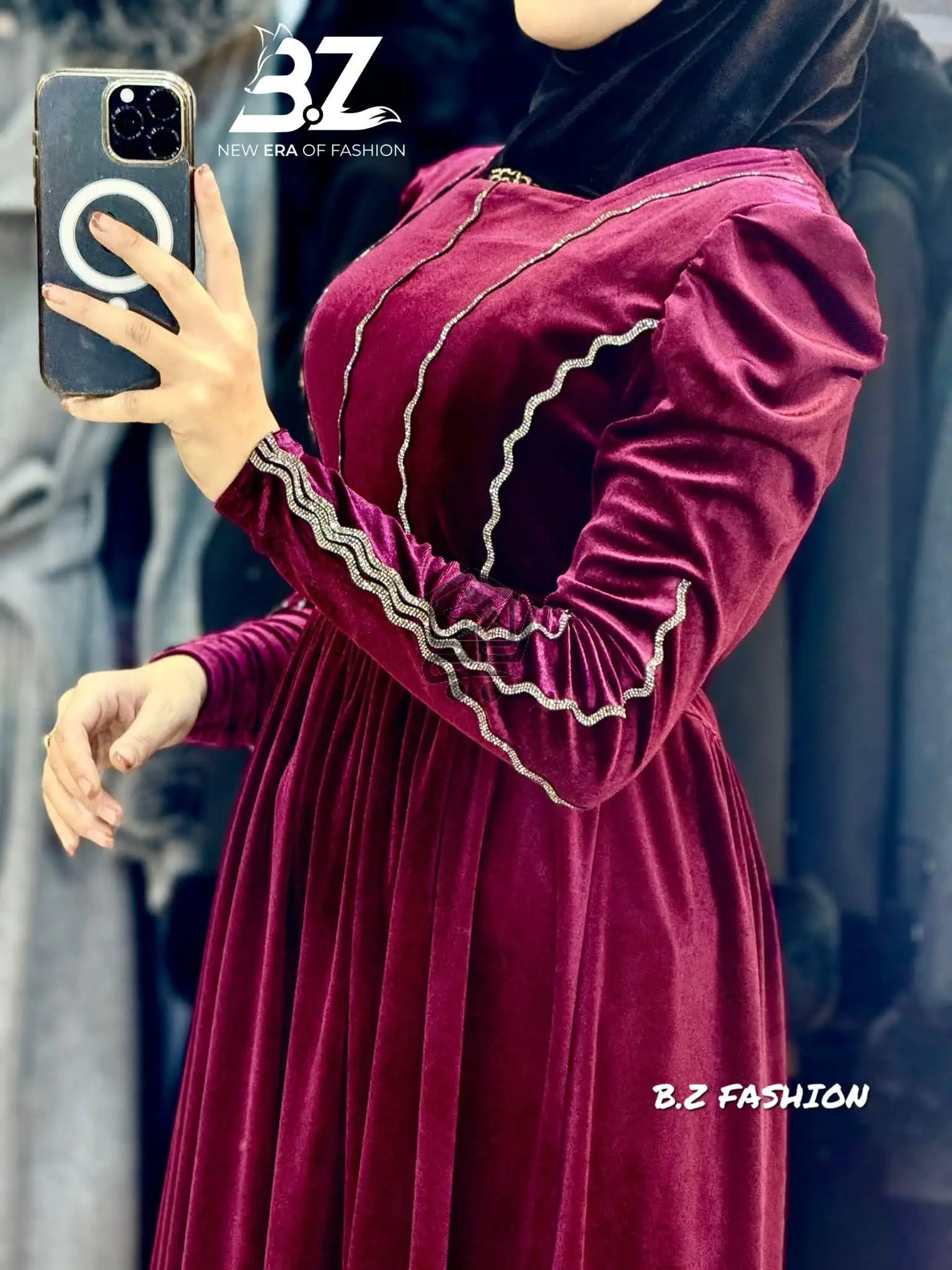 فستان مخمل تركي - الصورة 5